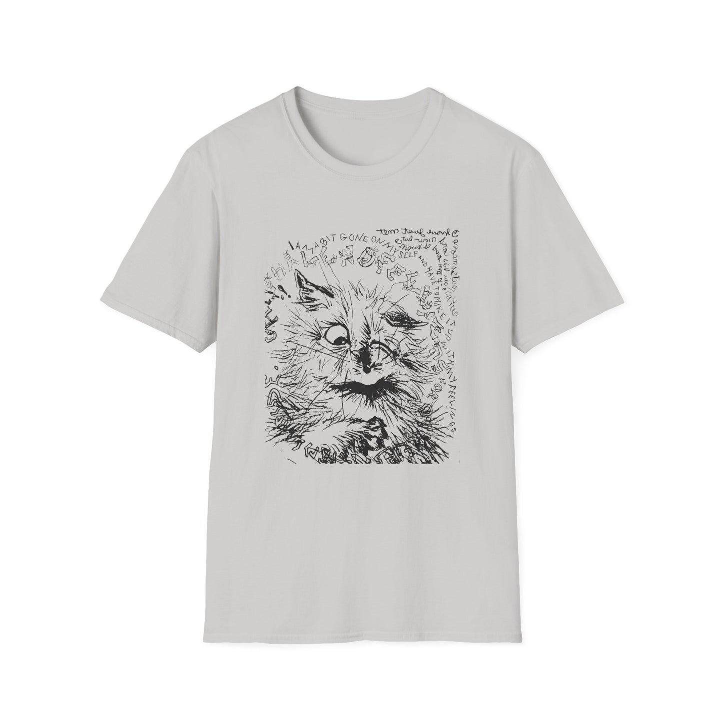 louis wain cat sketch i am a bit gone on myself and have to make it up with my feelings reproduction tshirt