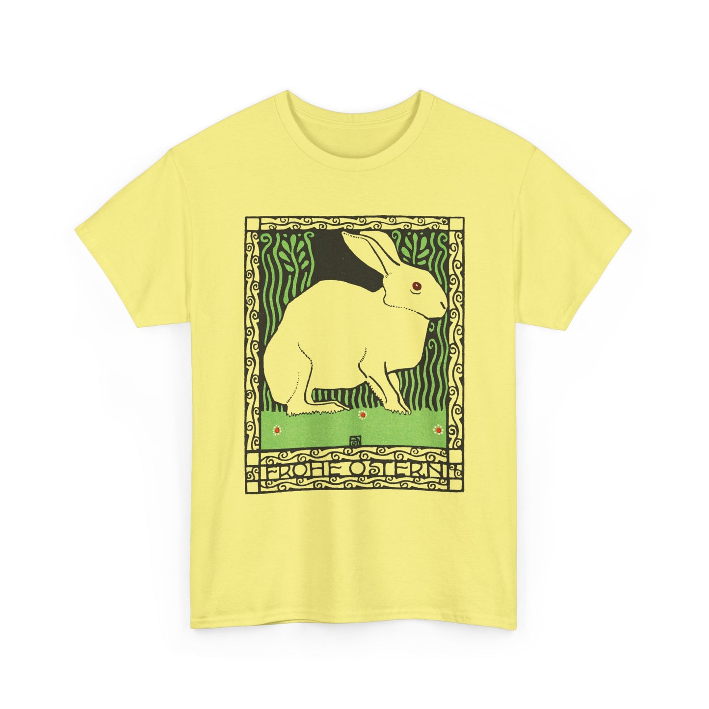 1909 josef von diveky happy easter (frohe ostern) color lithograph bunny reproduction tshirt