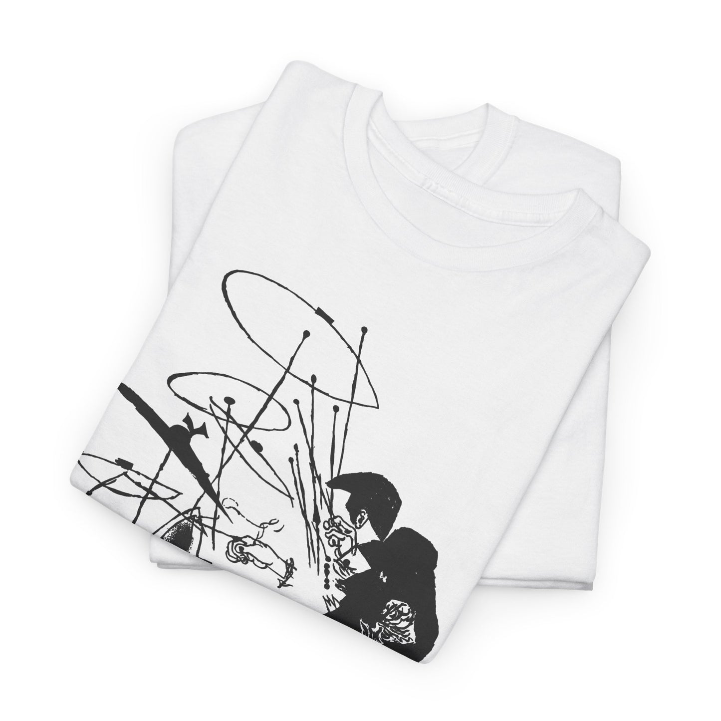 vintage illustration of the drummer buddy rich reproduction tshirt