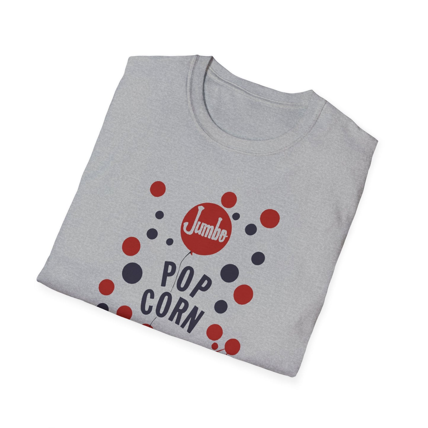 1960s popcorn box logo with a weird popcorn mascot clown tshirt