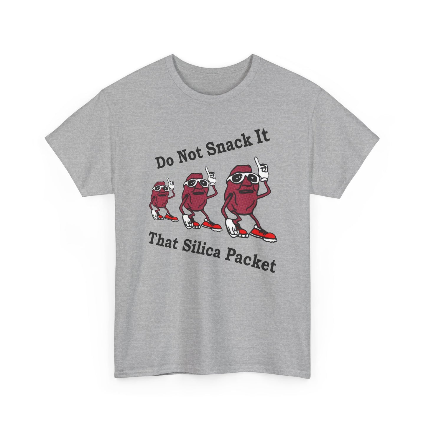 vintage california raisins silica gel packet warning reproduction tshirt