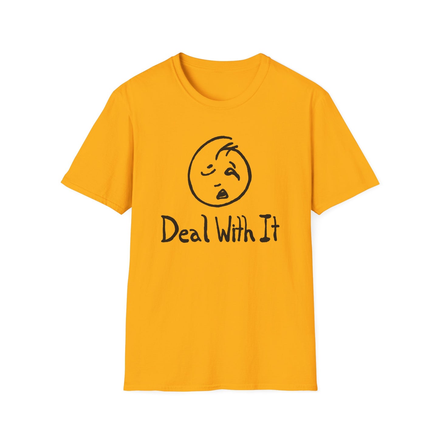 deal with it weird sad guy tshirt