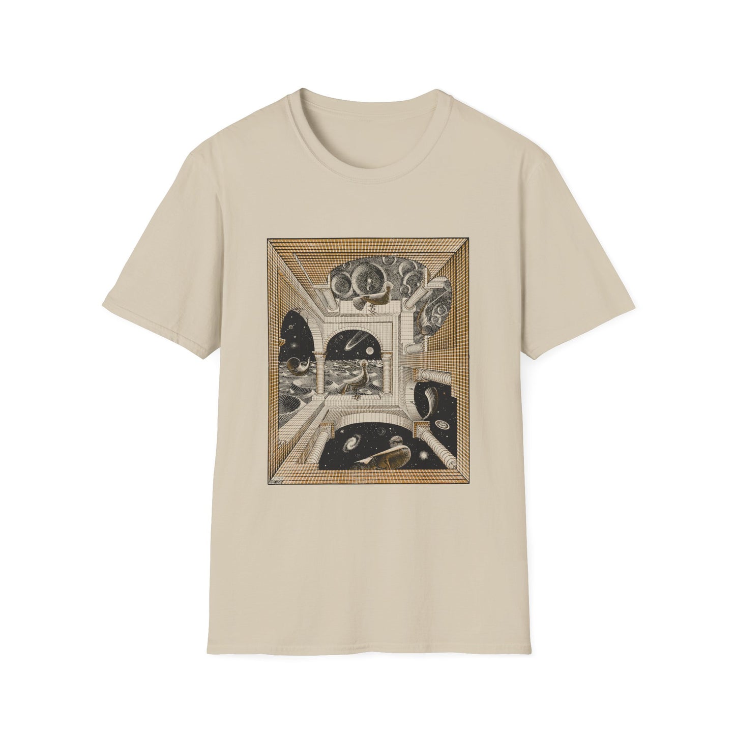1947 m.c escher another world tshirt