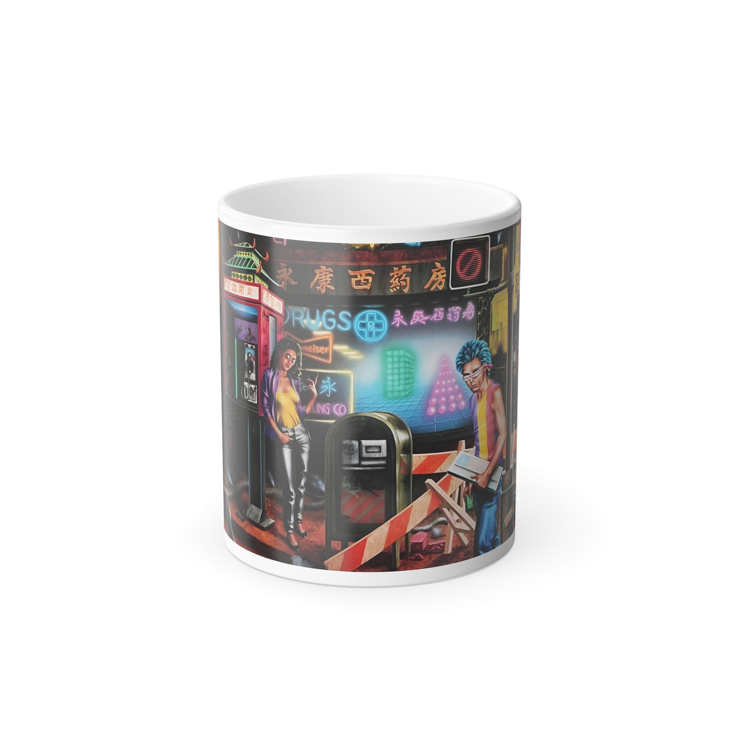 1984 william gibson book neuromancer barclay dust jacket color-changing mug