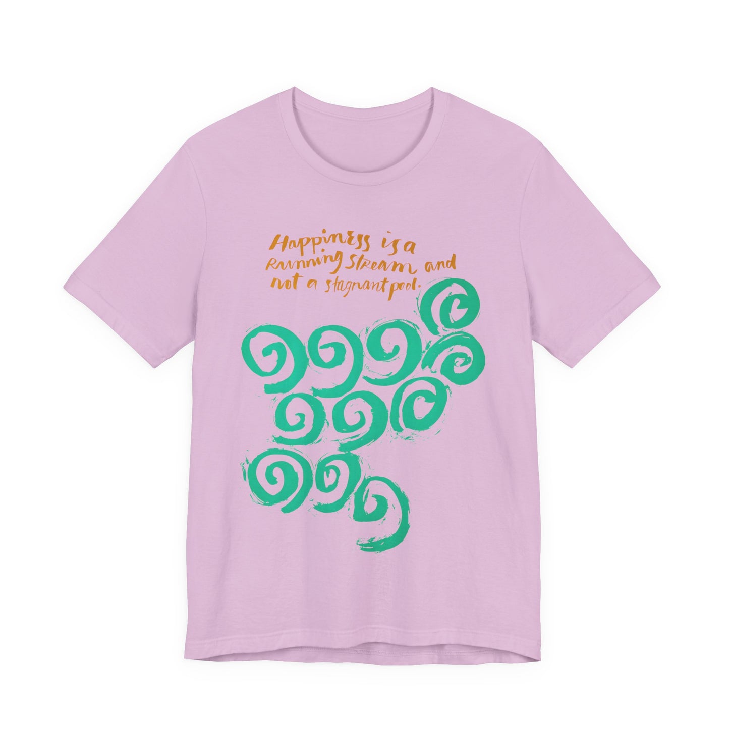 1968 mid century poster happiness is a running stream and not a stagnant pool tshirt