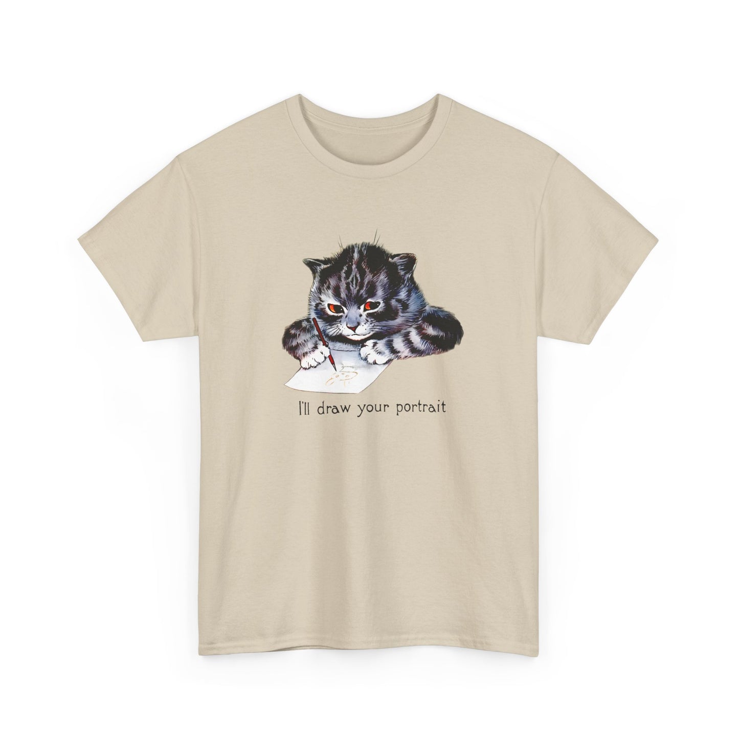 louis wain anthropomorphised cat painting i'll draw your portrait tshirt