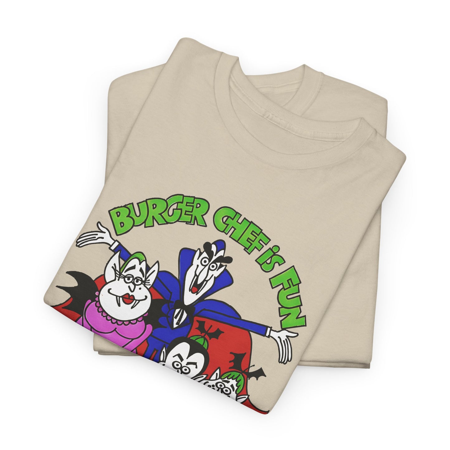 1970s burger chef is fun for the whole fangmily reproduction tshirt