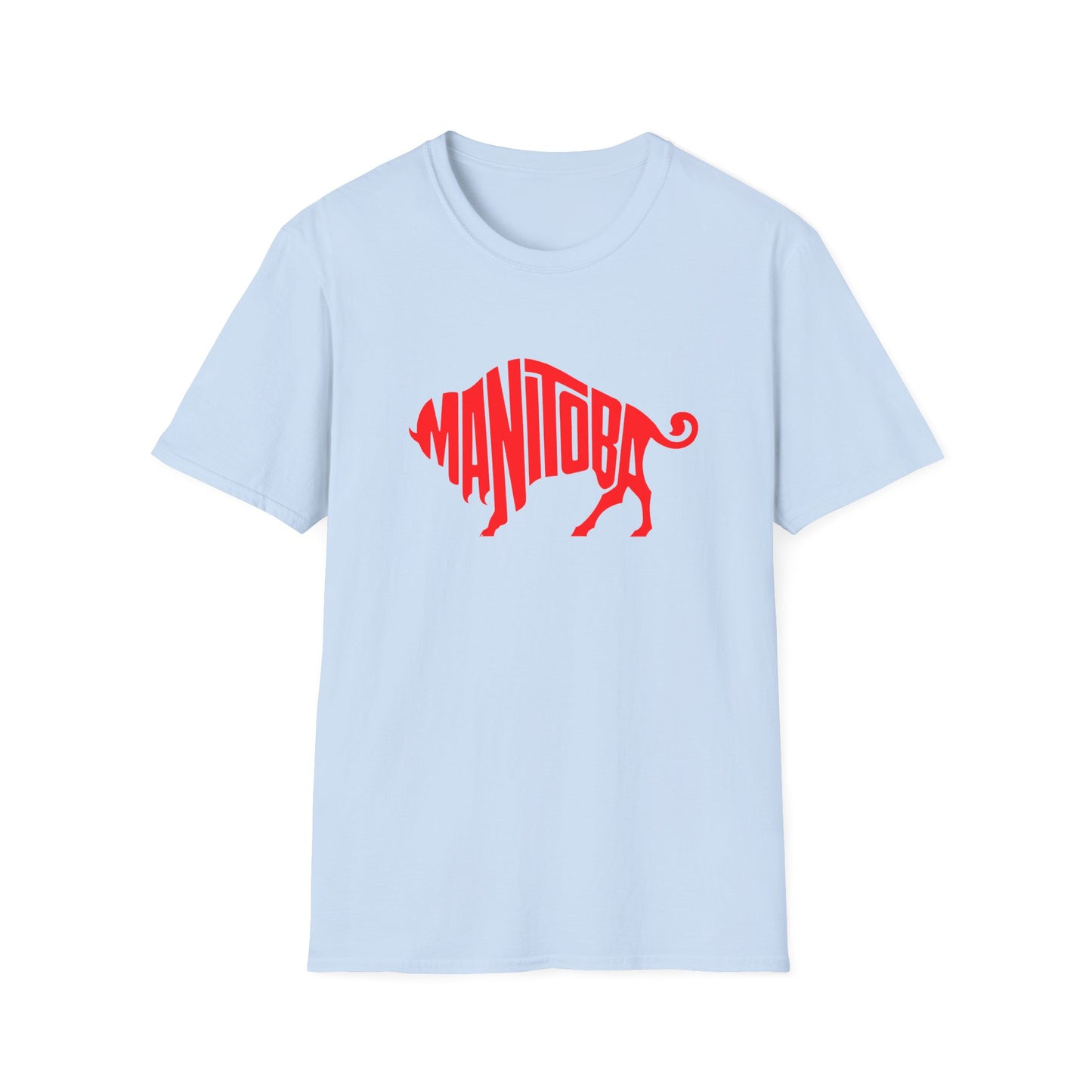 bison shaped manitoba logo from 1960's magazine tshirt
