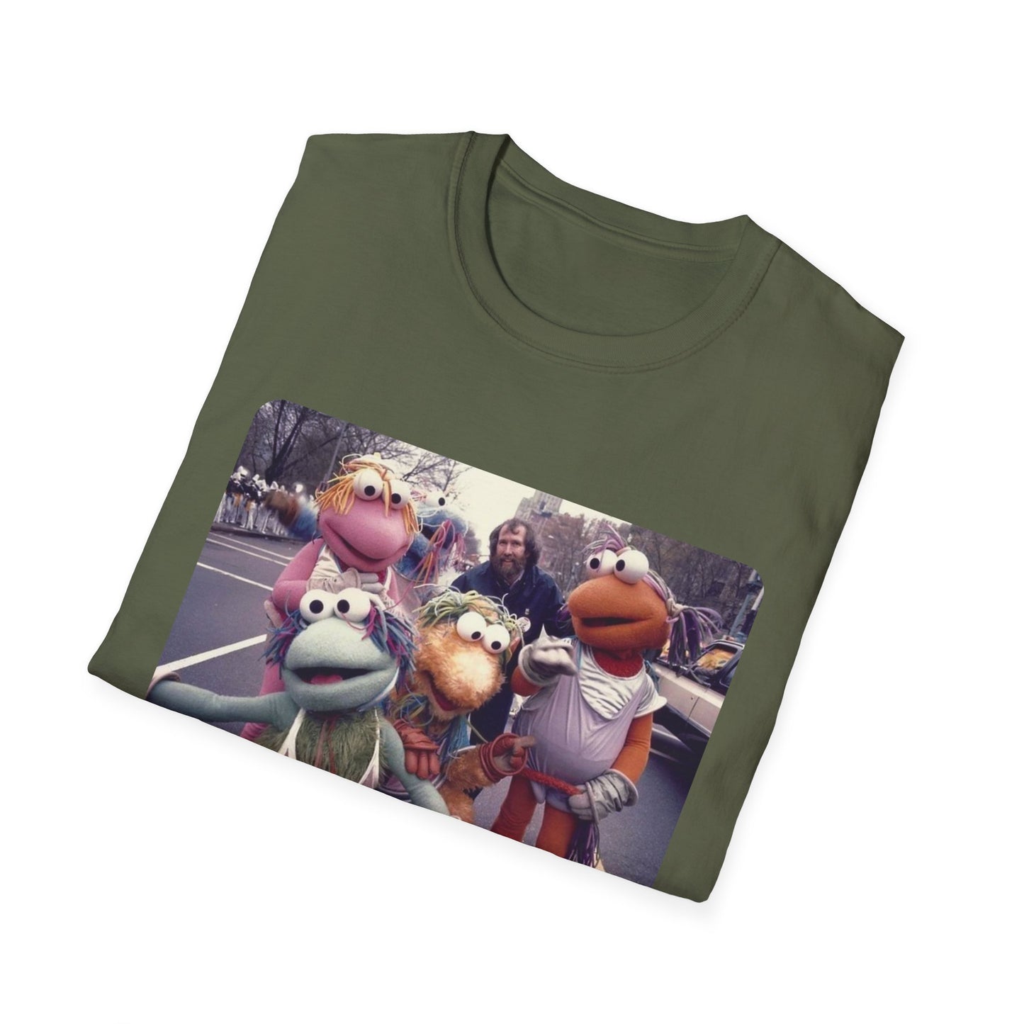 jim henson and the full-body fraggles at the 1984 macy's thanksgiving parade photo tshirt