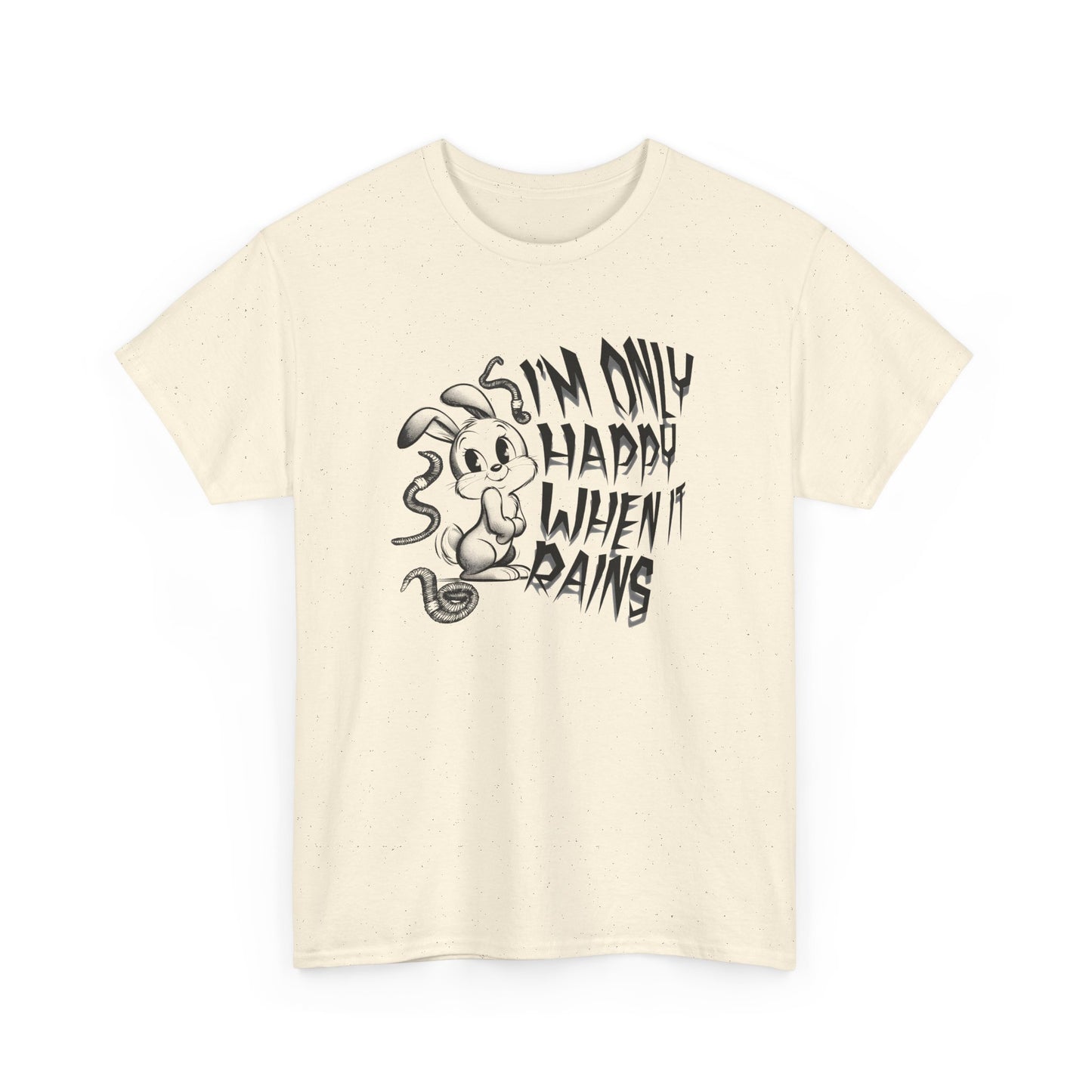 i'm only happy when it rains weird bunny worm tshirt