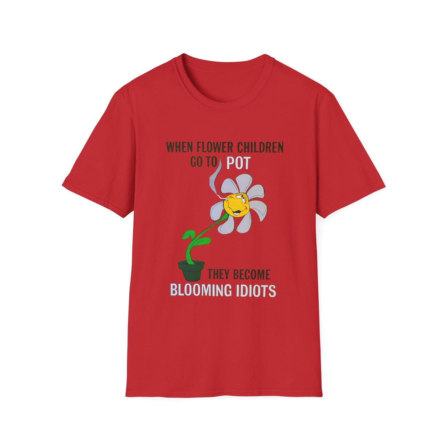 1960s/70s anti drug poster when flower children go to pot, they become blooming idiots? by smartset smarteen s.o.s tshirt