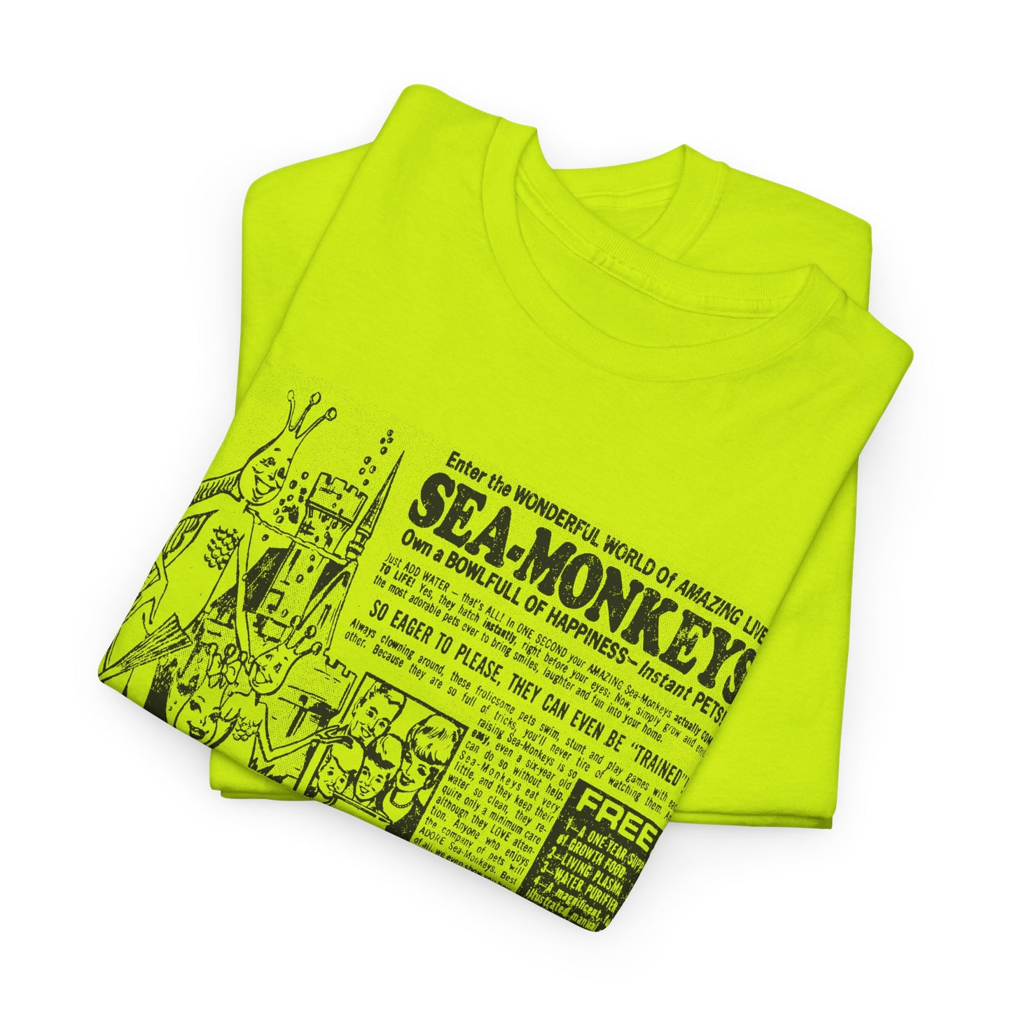 1973 sea monkeys insta pet advert black and white reproduction tshirt