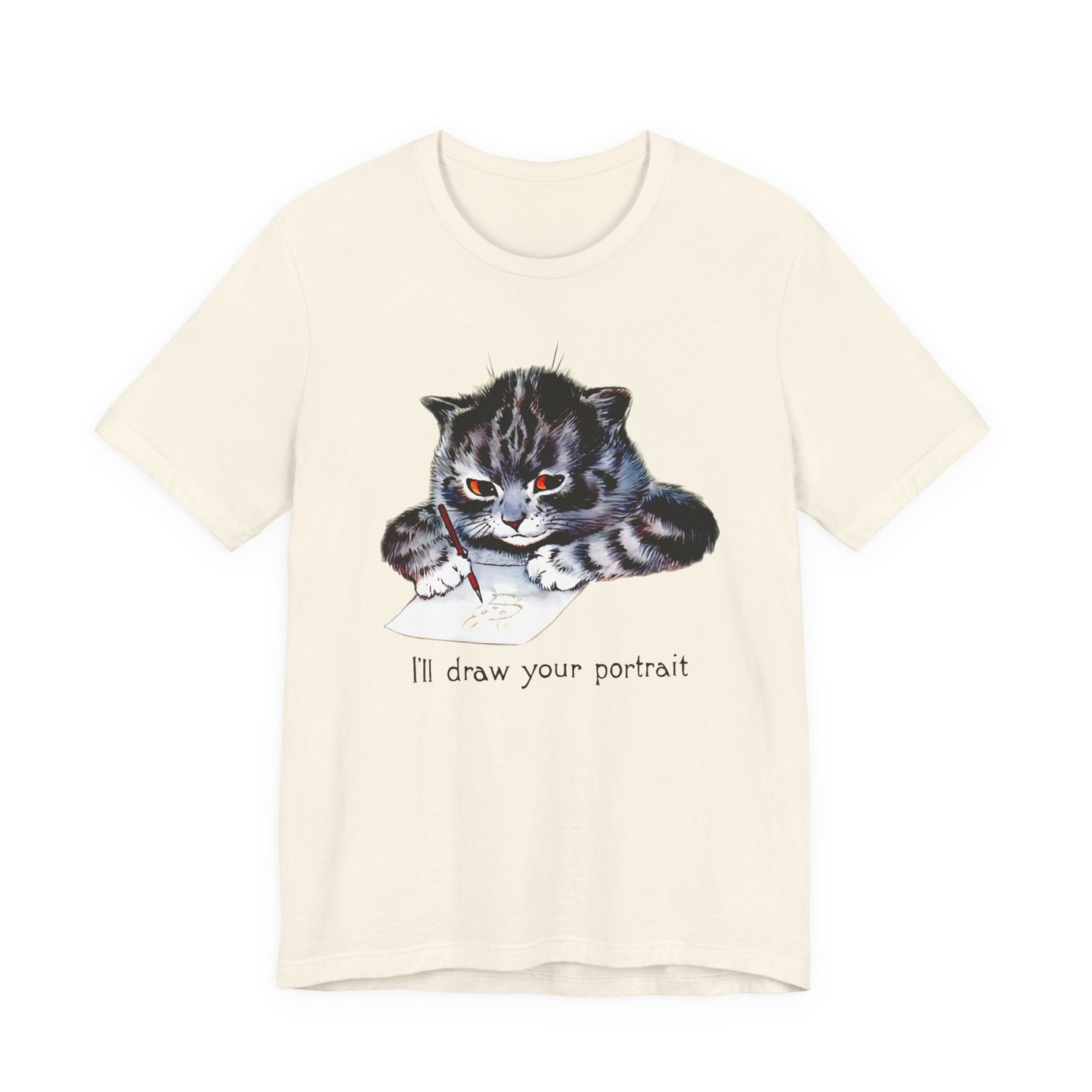 louis wain anthropomorphized cat painting i'll draw your portrait tshirt