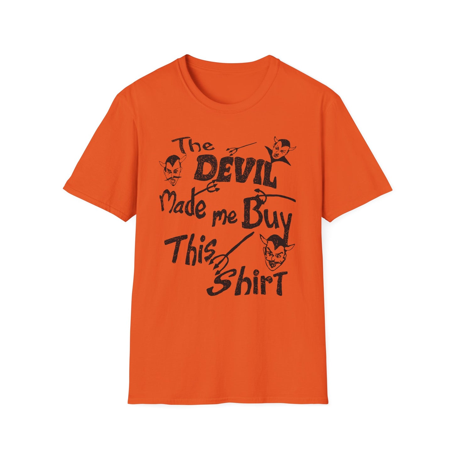 vintage the devil made me buy this shirt custom drawn reproduction tshirt