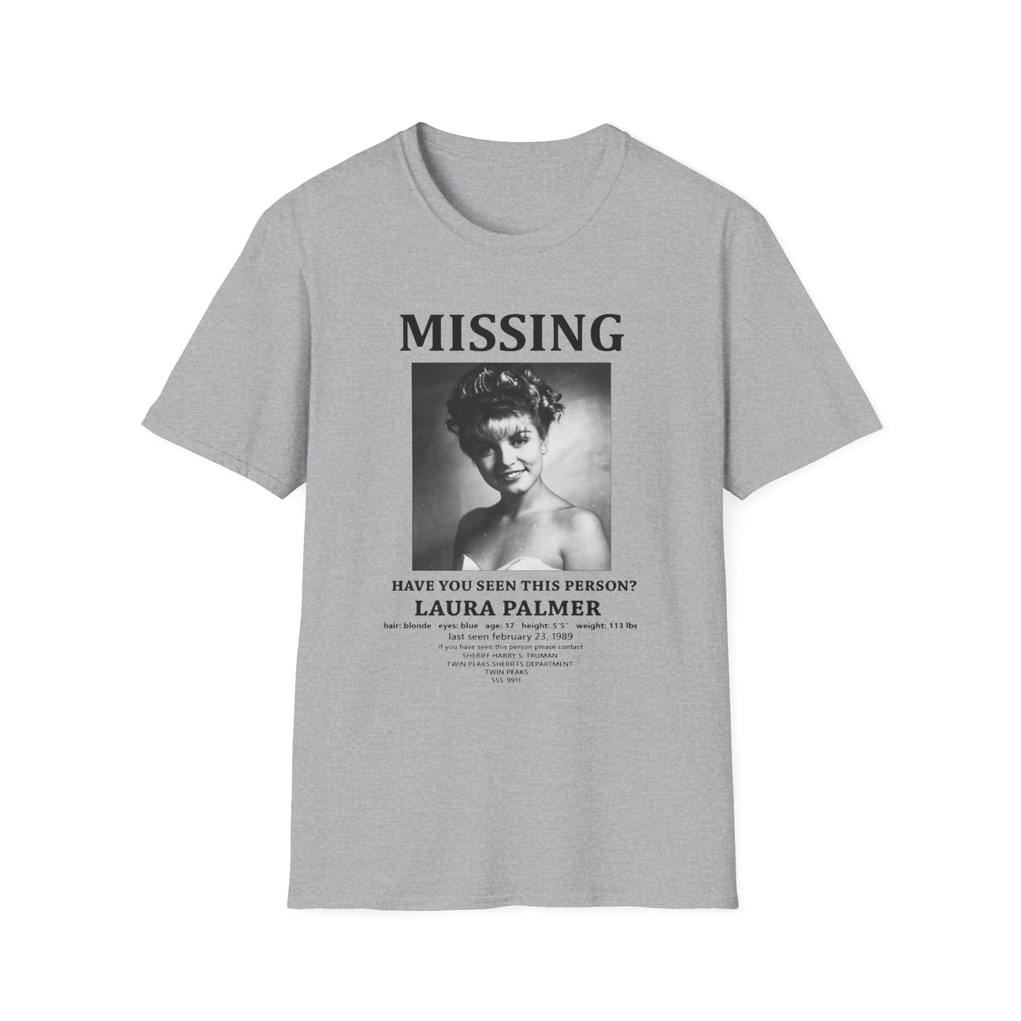 laura palmer missing poster tshirt