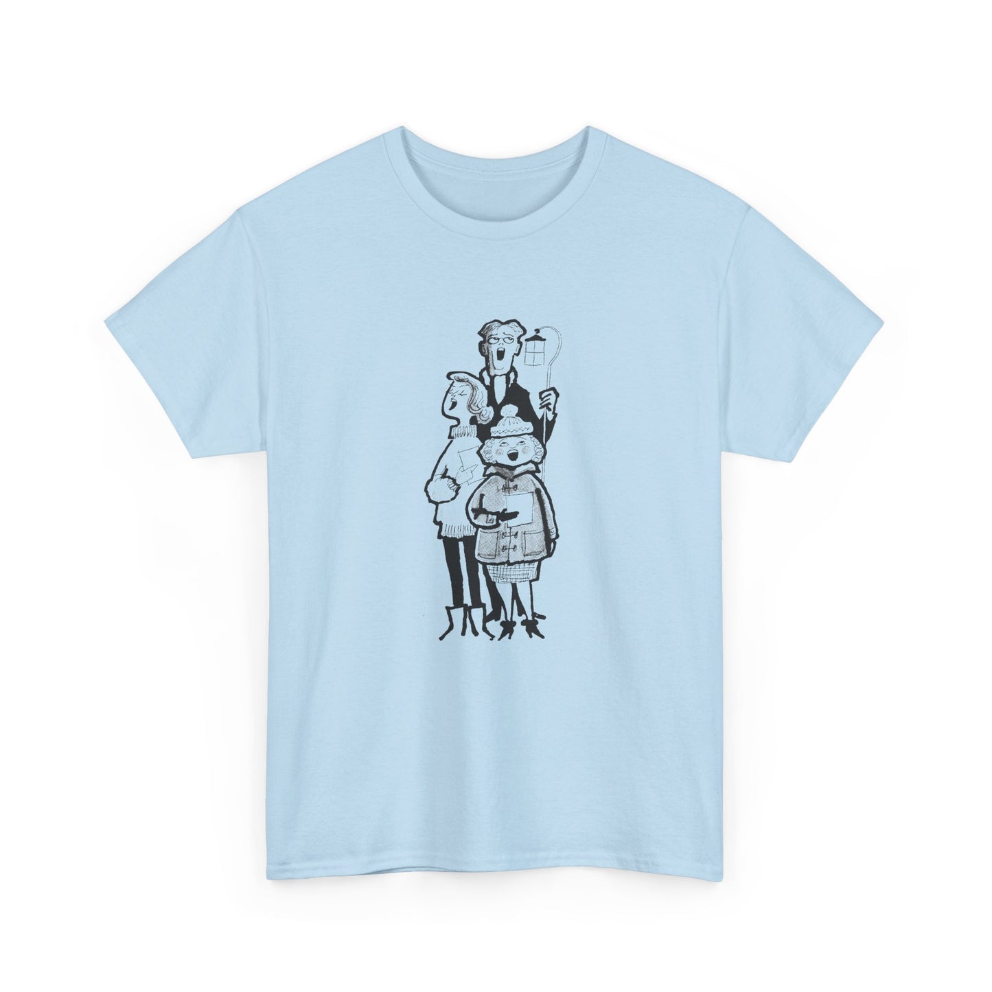 vintage 1960s caroling illustration reproduction tshirt