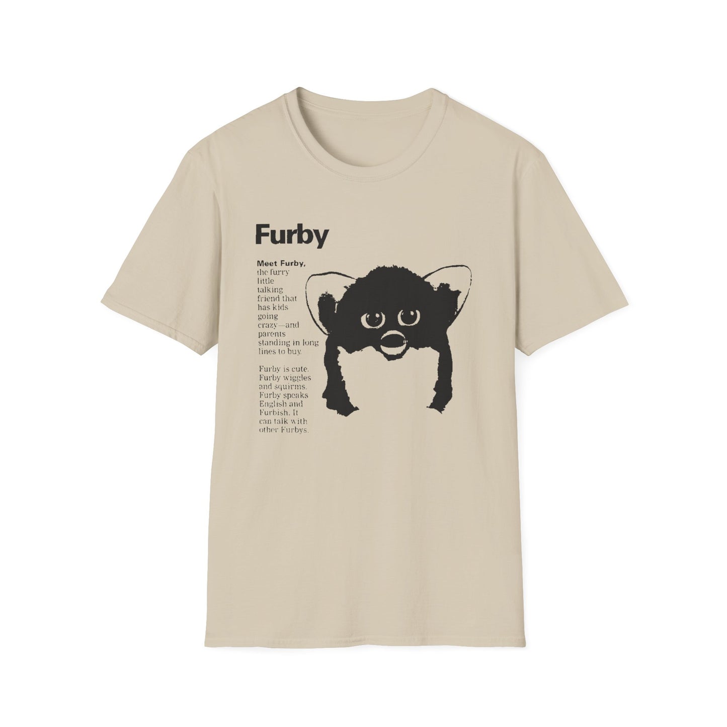 1990s furby advertisement meet furby fan art tshirt