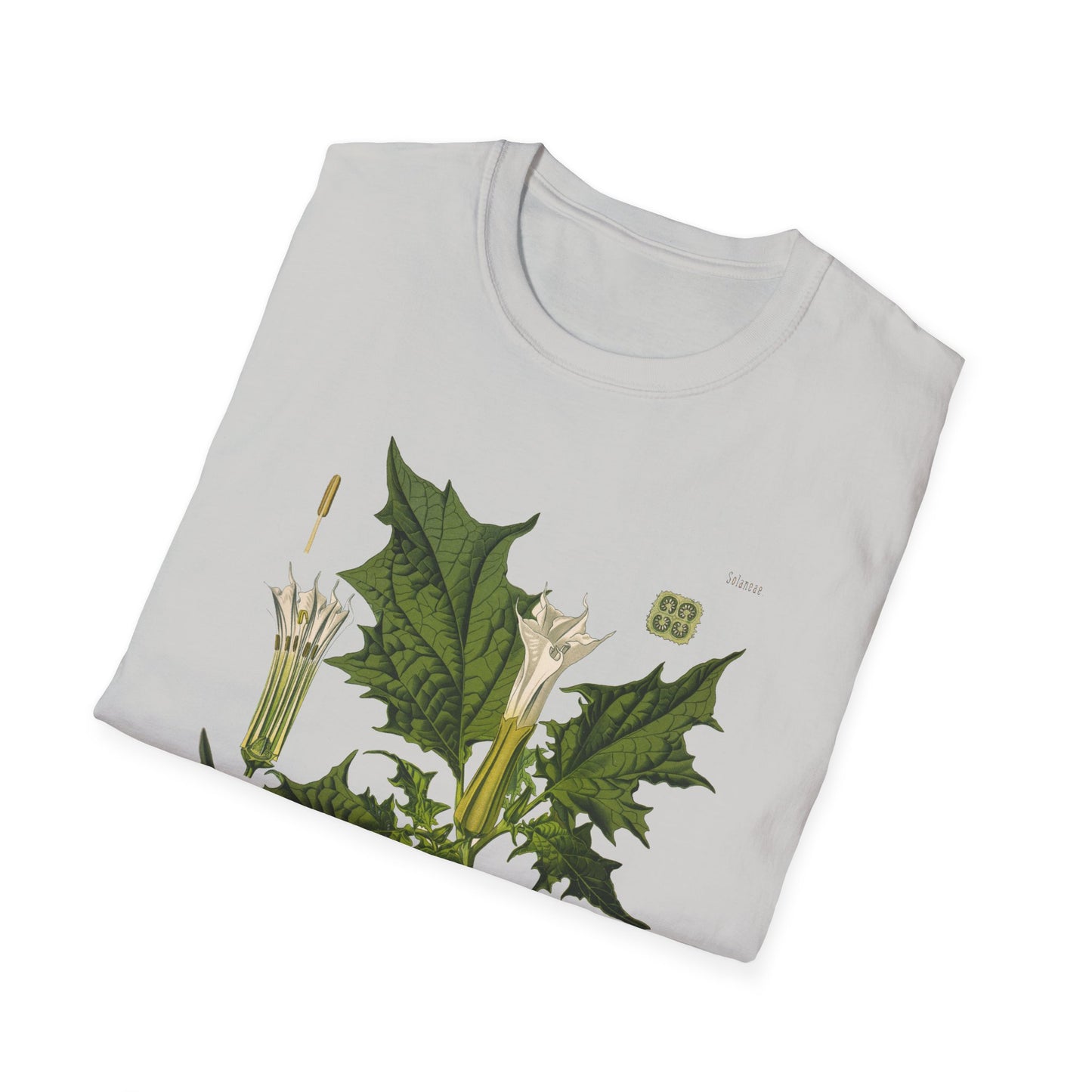 1887 botanical print from kohler's plants by hermann adolph kohler featuring datura the devil's trumpet tshirt