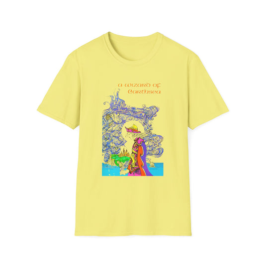 a wizard of earthsea novel by ursula k. le guin book cover tshirt