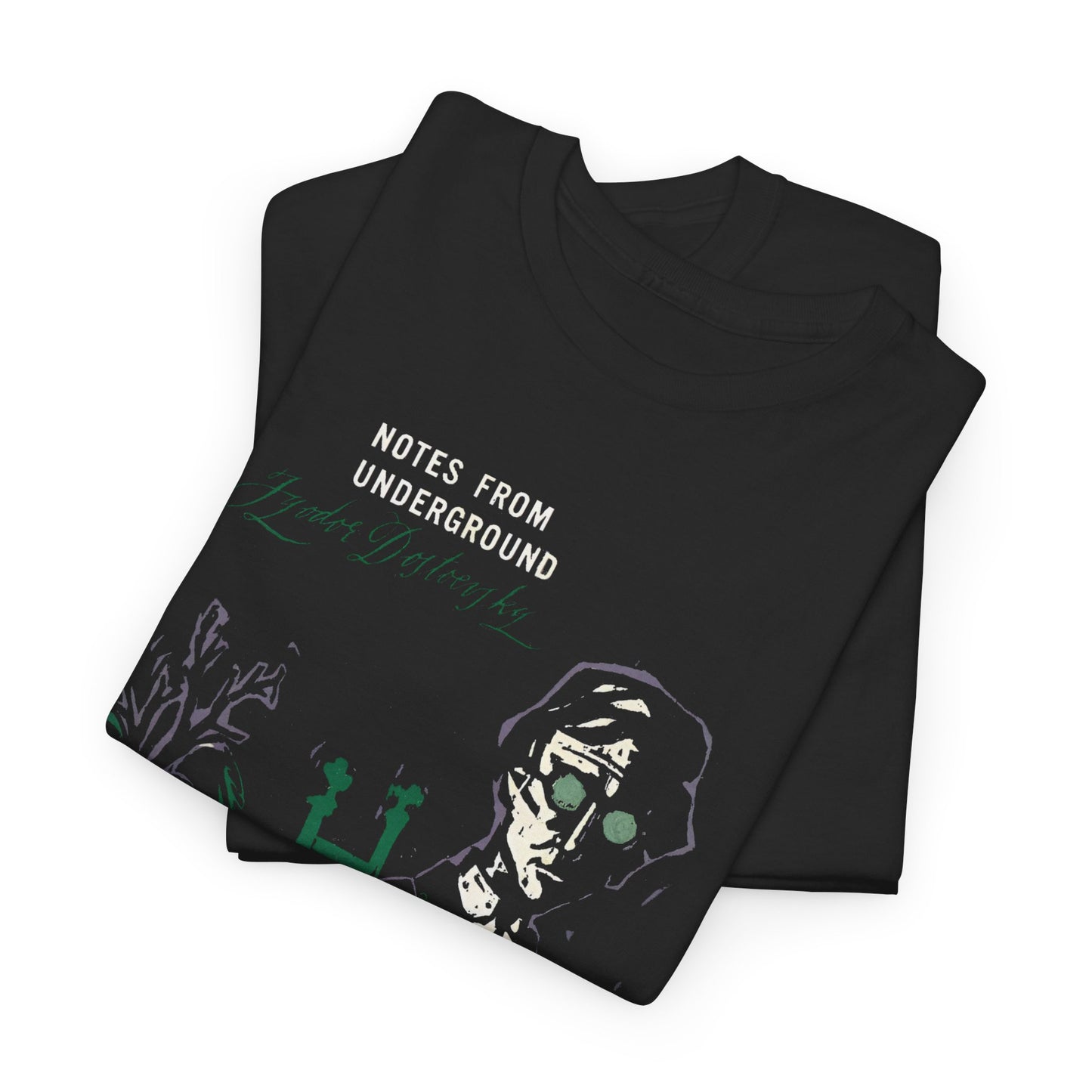 vintage 1960s dostoyevsky's notes from the underground book cover tshirt