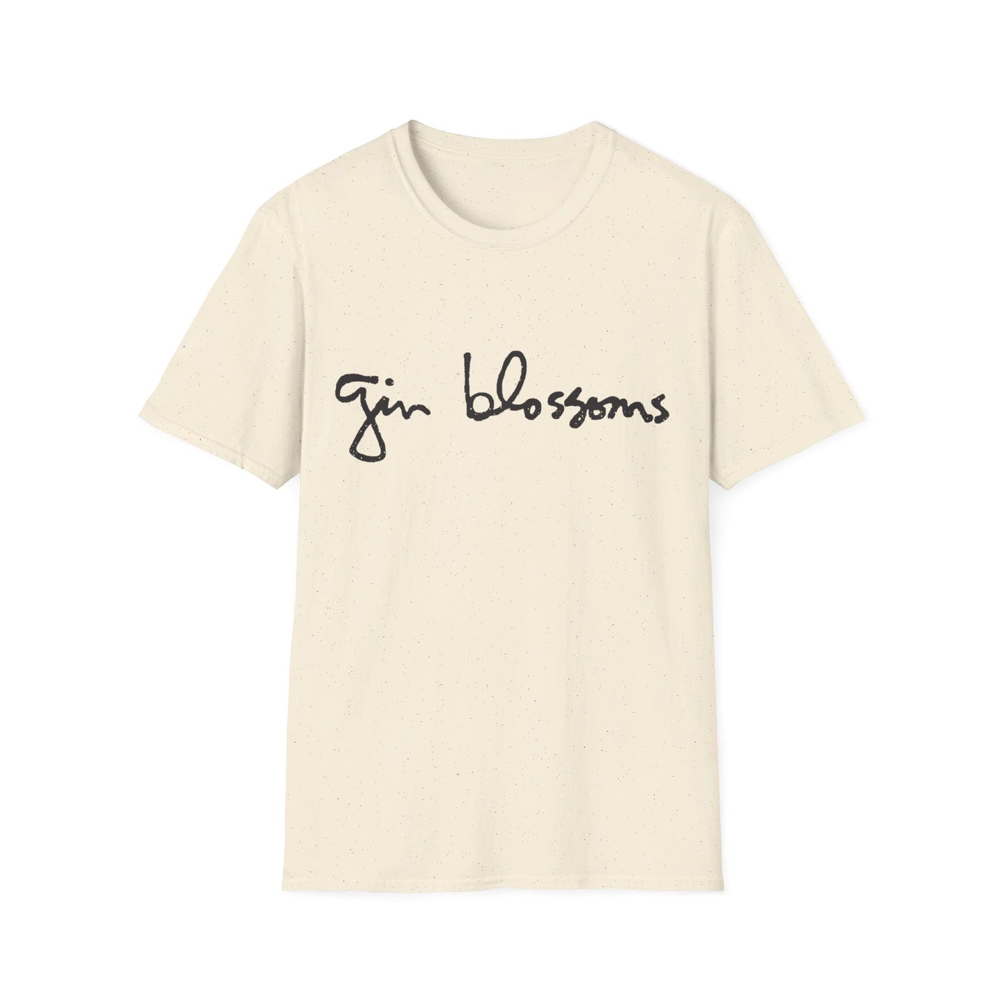 gin blossoms logo in black tshirt