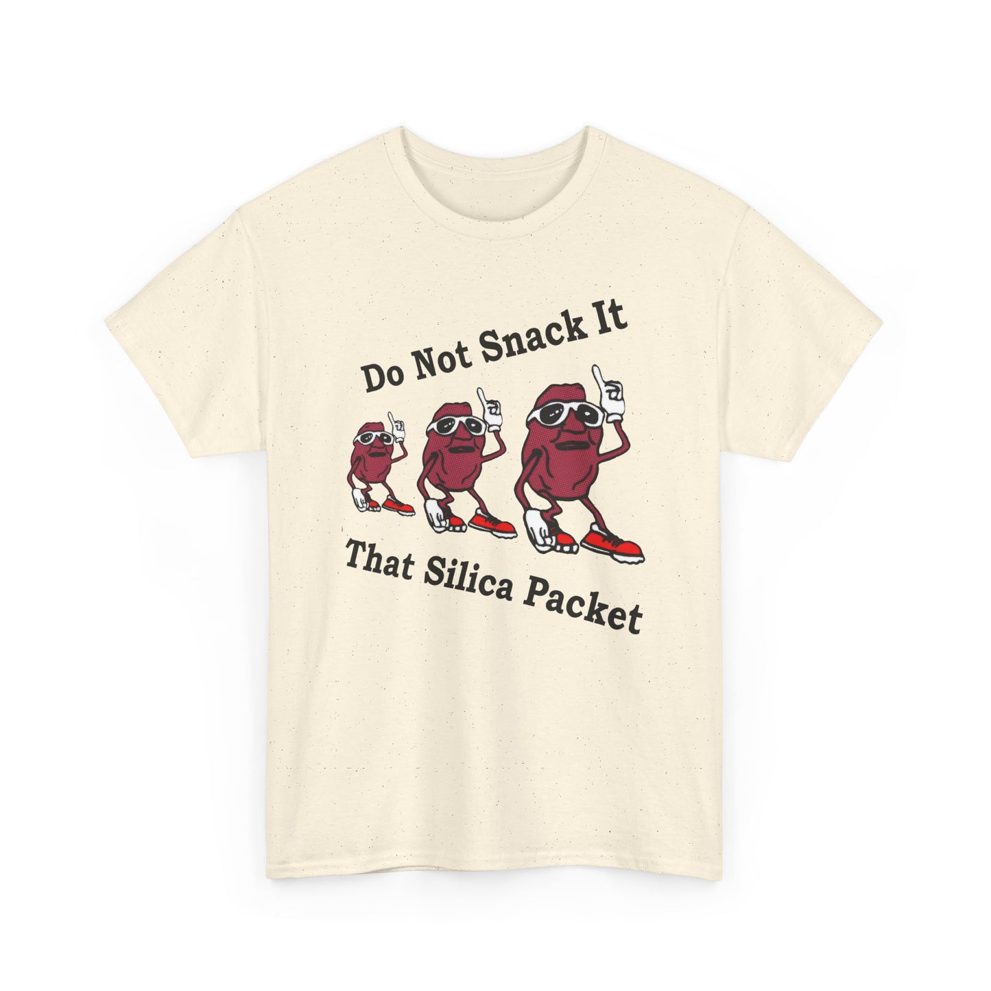 vintage california raisins silica gel packet warning reproduction tshirt