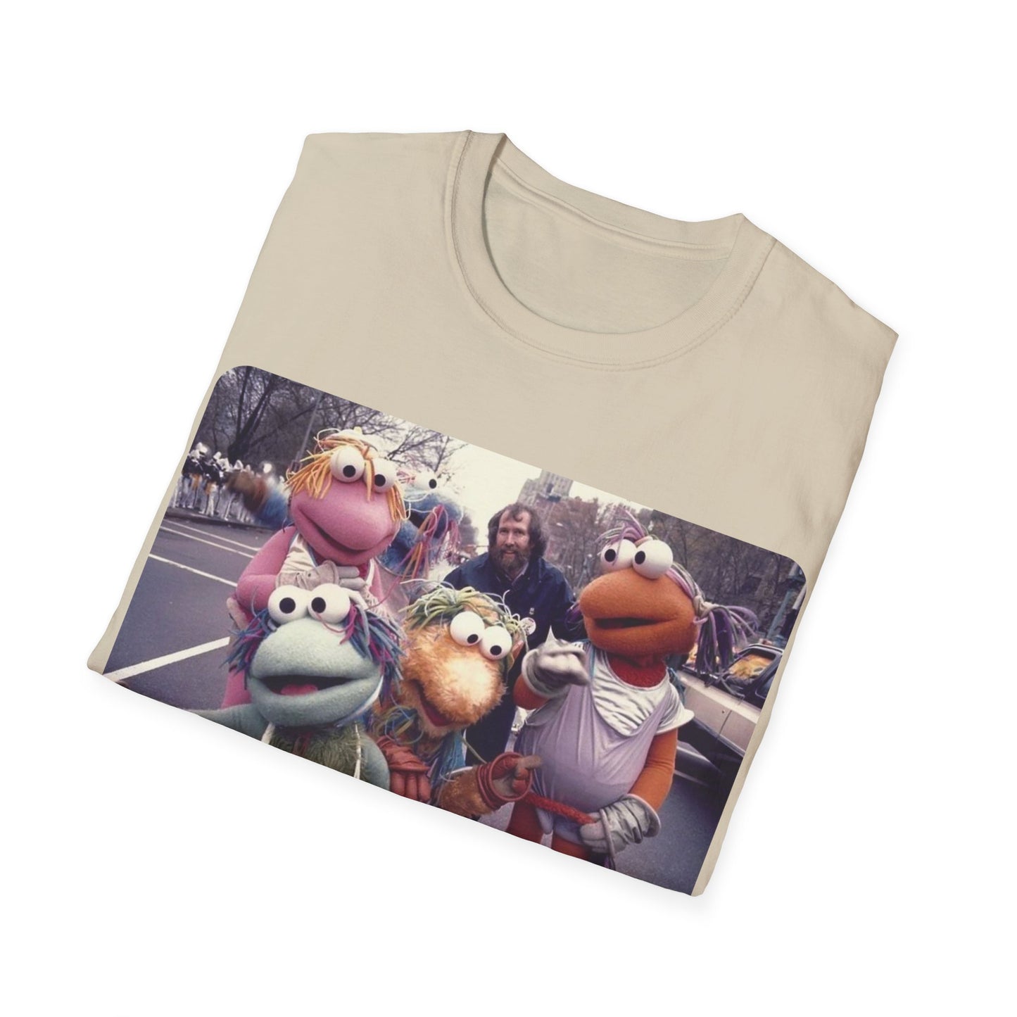 jim henson and the full-body fraggles at the 1984 macy's thanksgiving parade photo tshirt