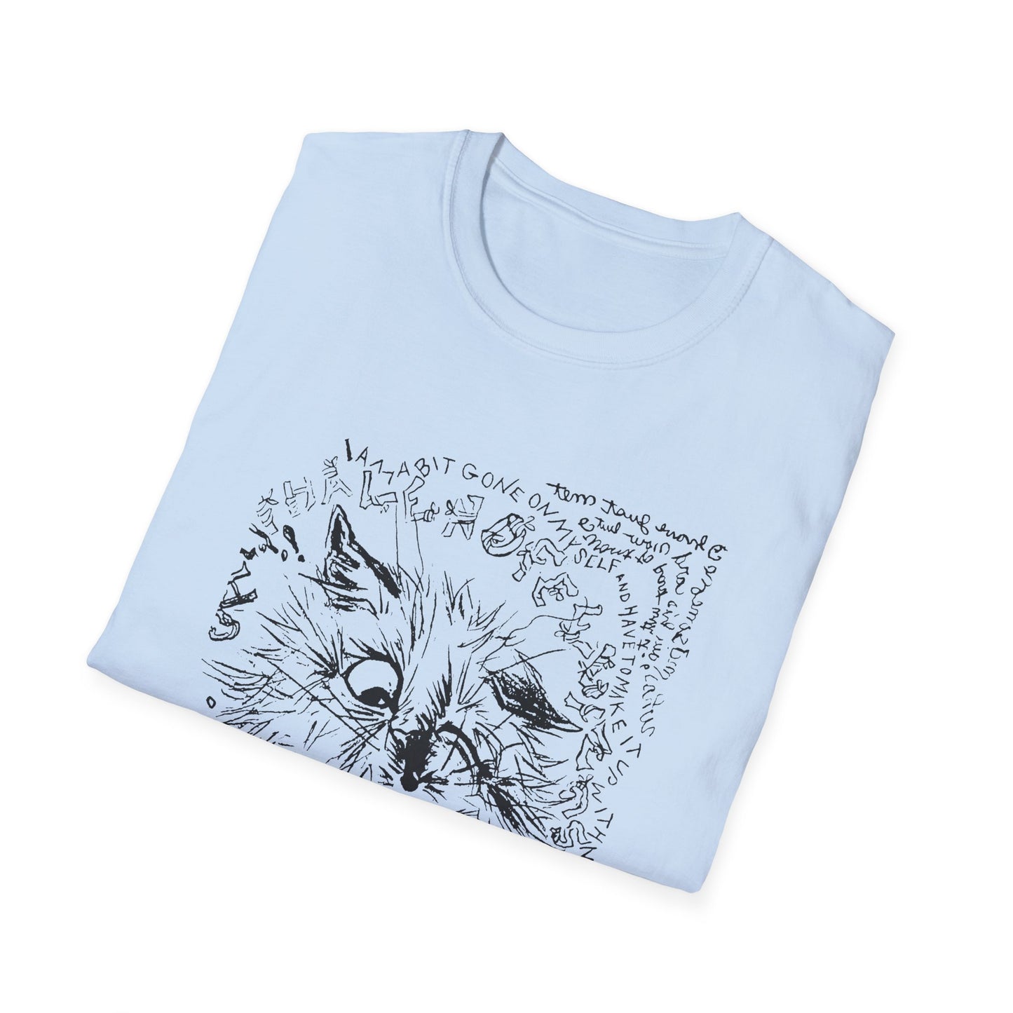 louis wain cat sketch i am a bit gone on myself and have to make it up with my feelings reproduction tshirt