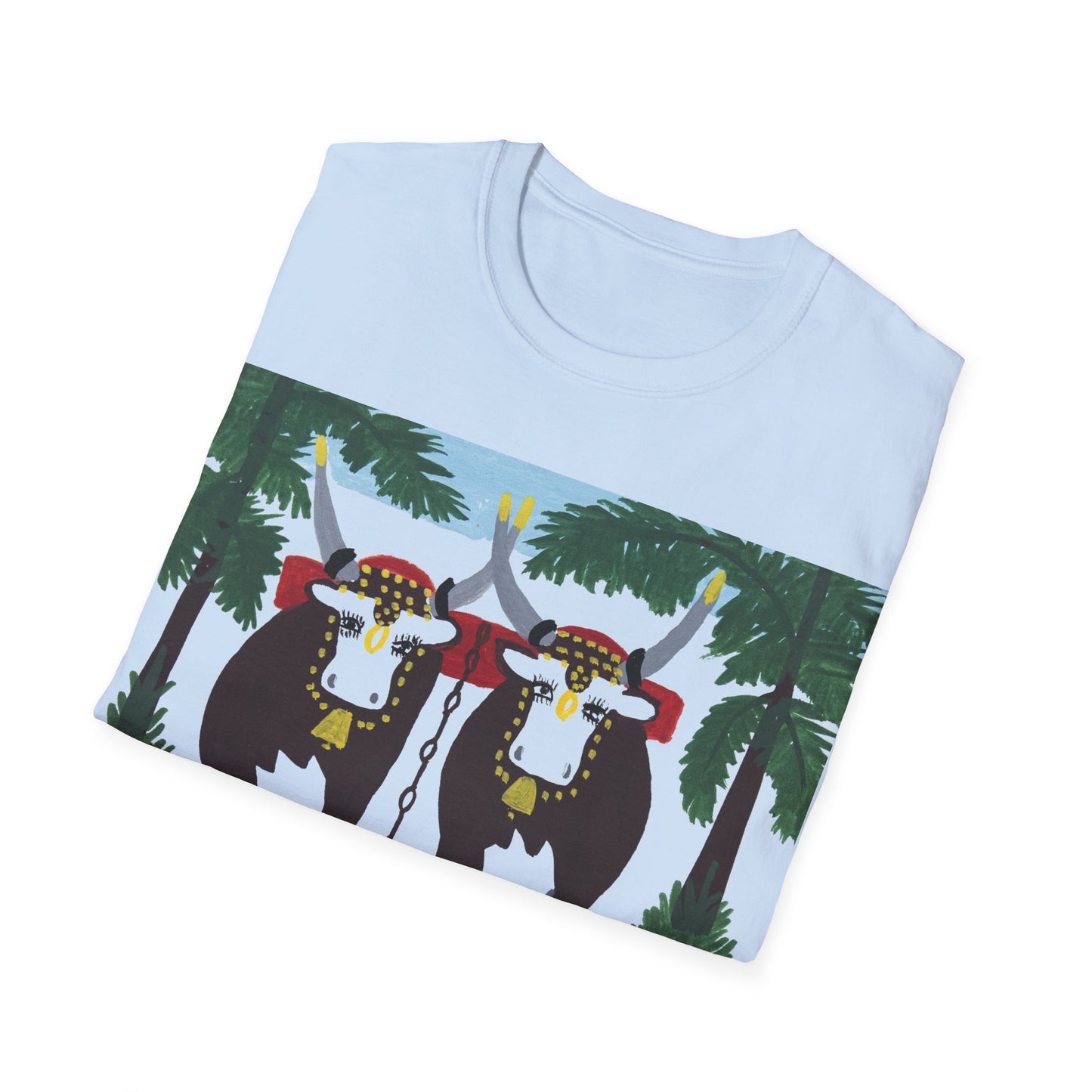 1960s maud lewis painting pair of oxen tshirt