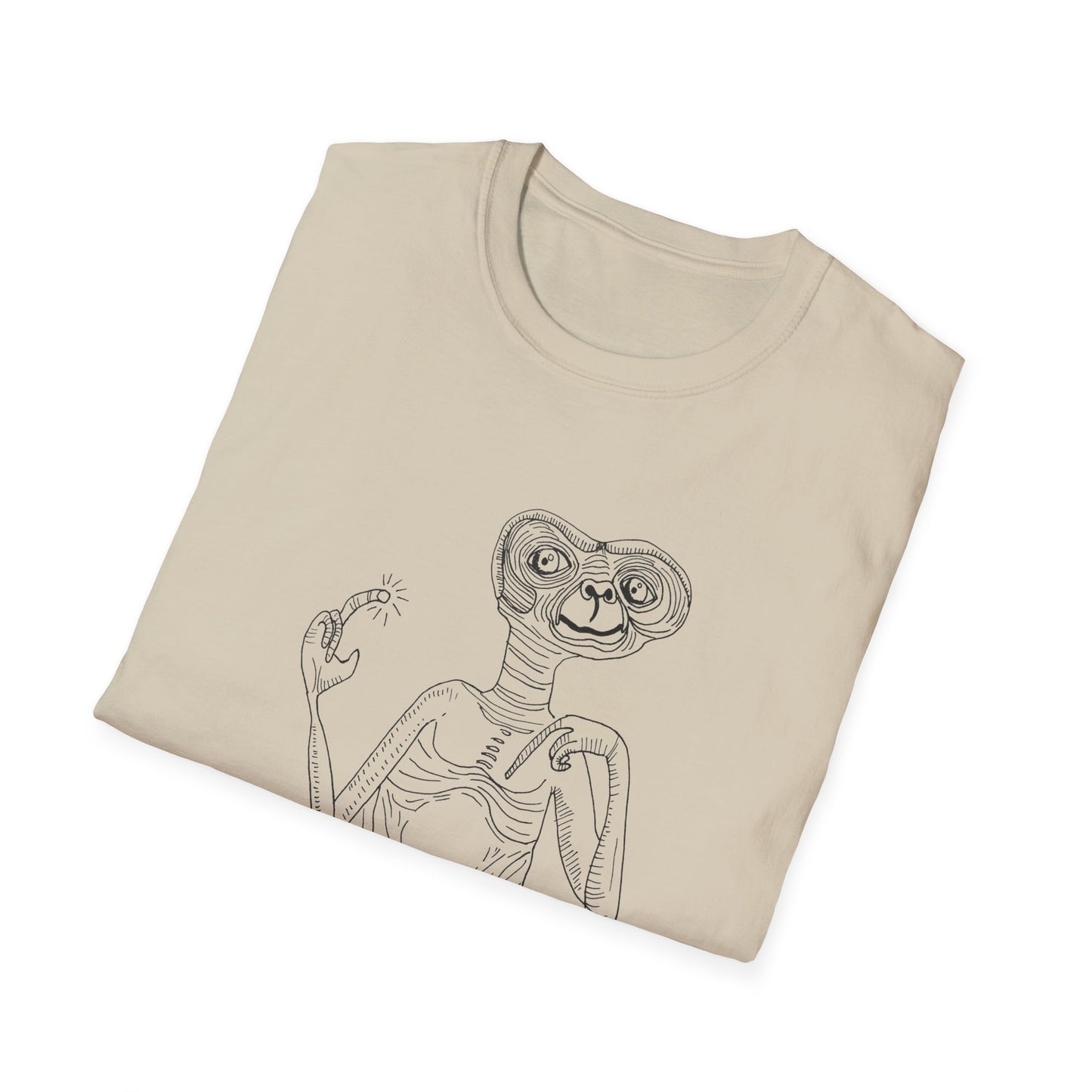 original drawing E.T the extraterrestrial on a tshirt