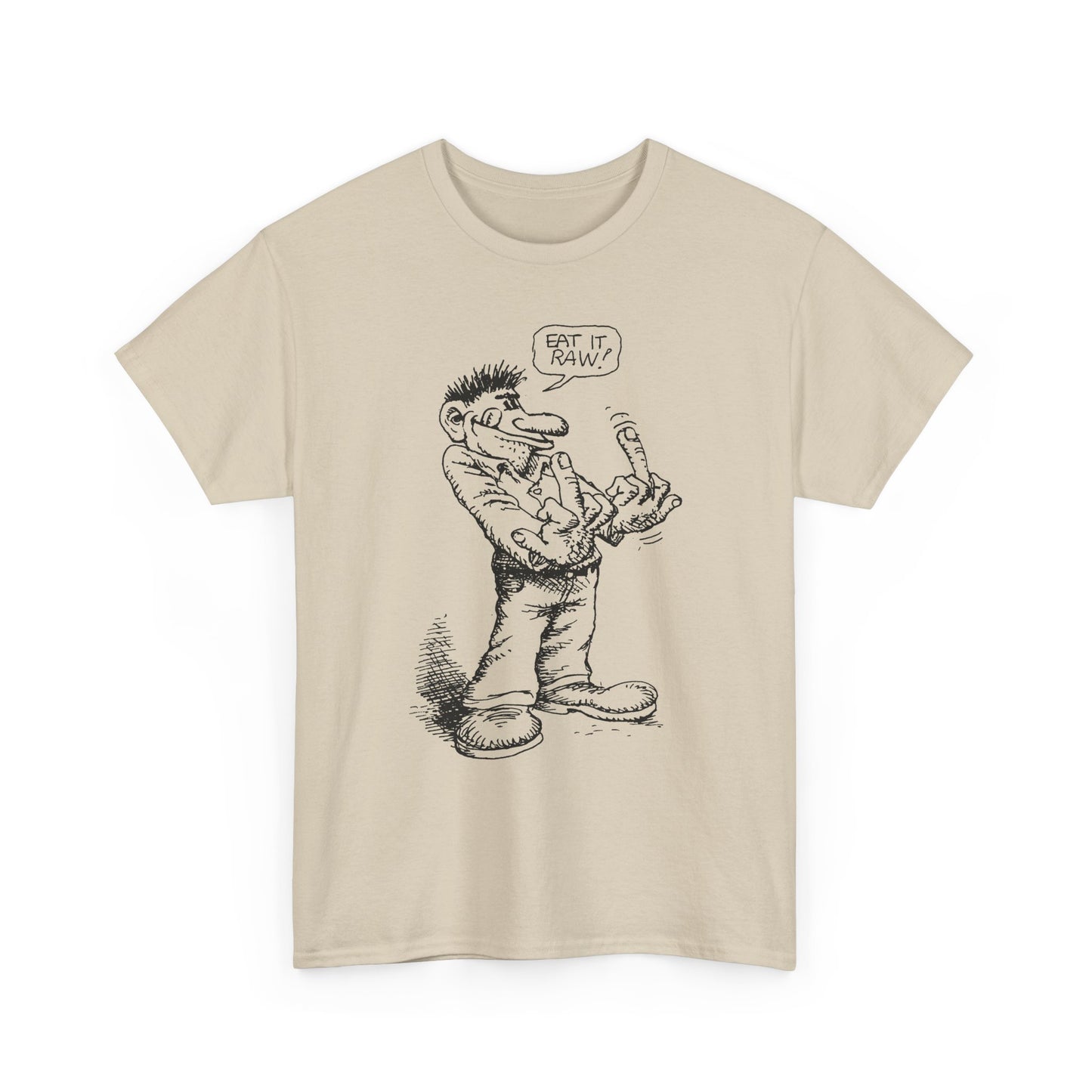 r. crumb eat it raw! double middle finger tshirt
