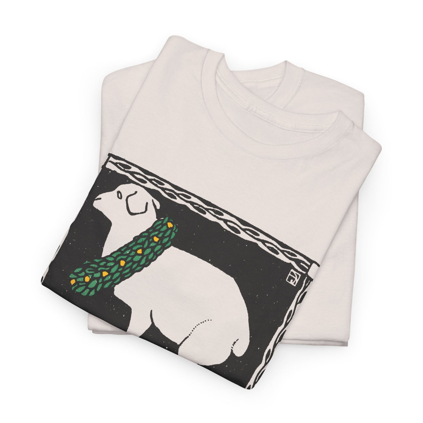 1909 josef von diveky happy easter (frohe ostern) color lithograph lamb reproduction tshirt