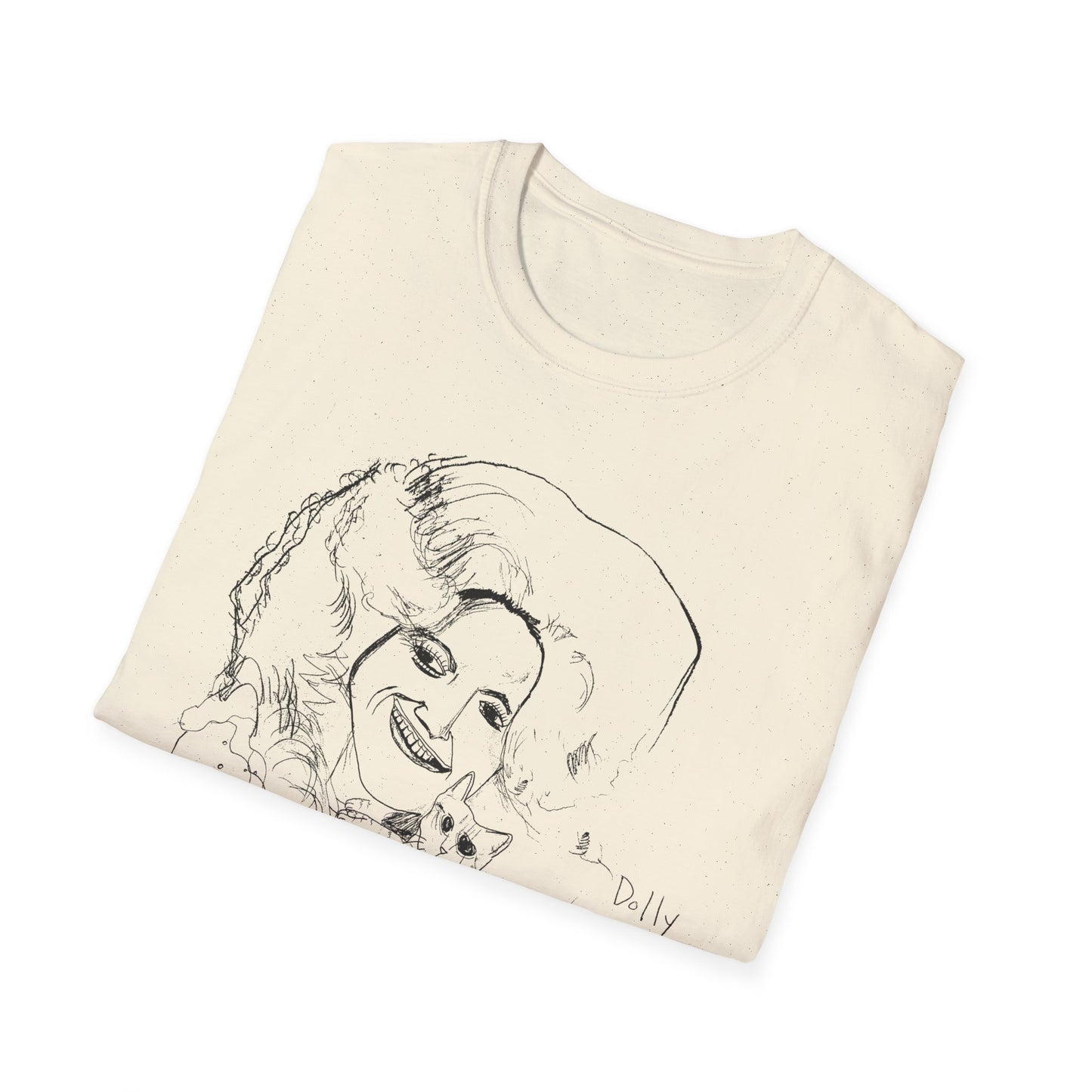 dolly and cat drawing tshirt