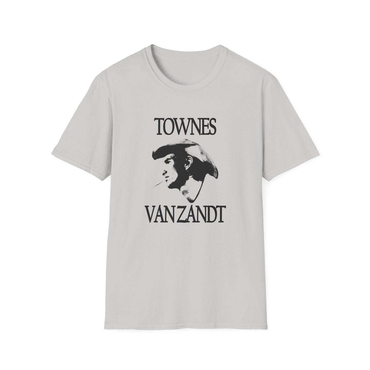 townes van zandt stencil fan art light tshirt