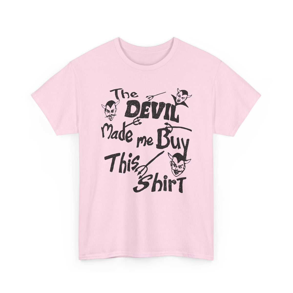 vintage the devil made me buy this shirt custom drawn reproduction tshirt