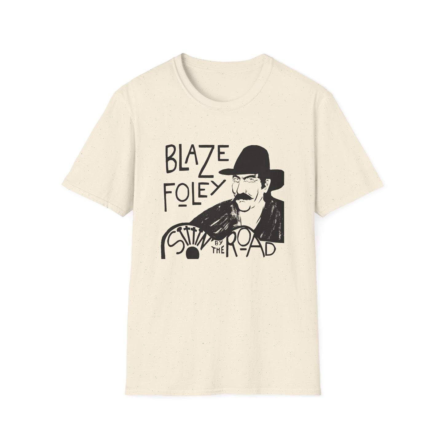 blaze foley sittin' by the road black stencil fan art tshirt