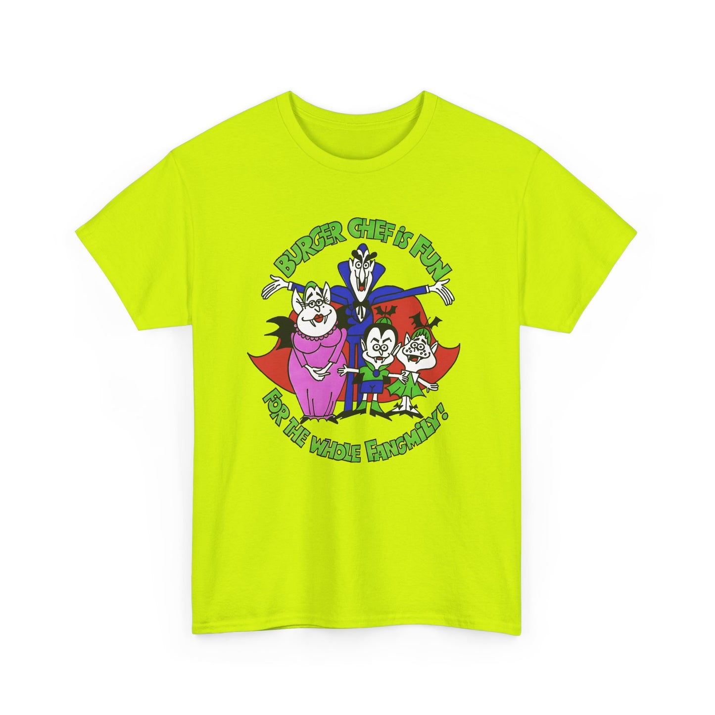 1970s burger chef is fun for the whole fangmily reproduction tshirt
