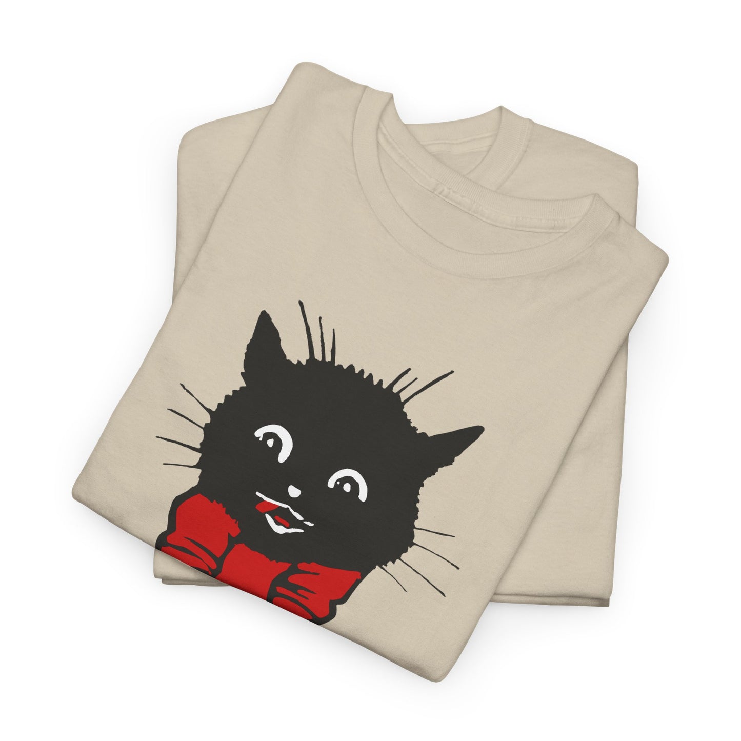 1922 calendar card graphic by unknown artist good luck cat tshirt