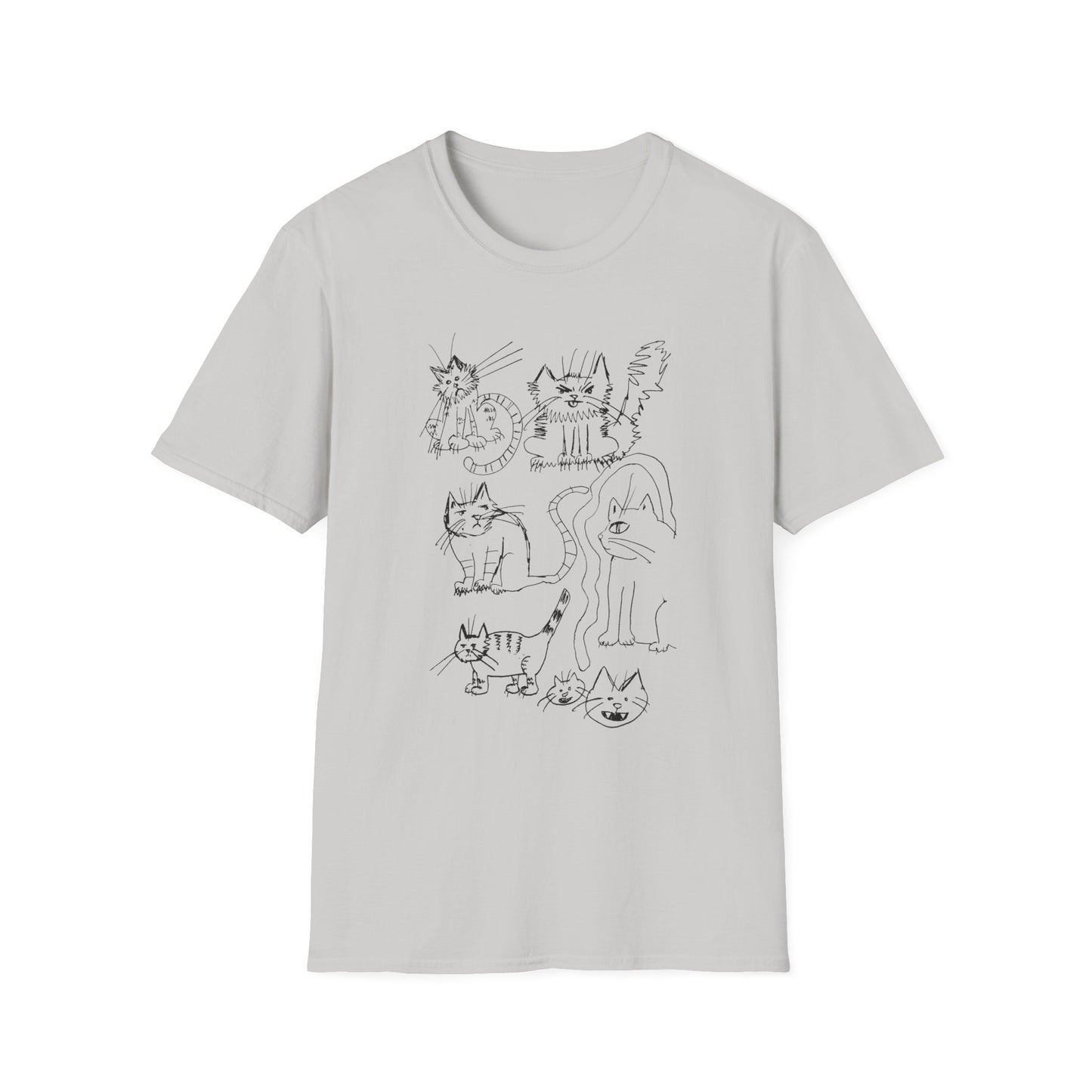 original drawing seven cats tshirt