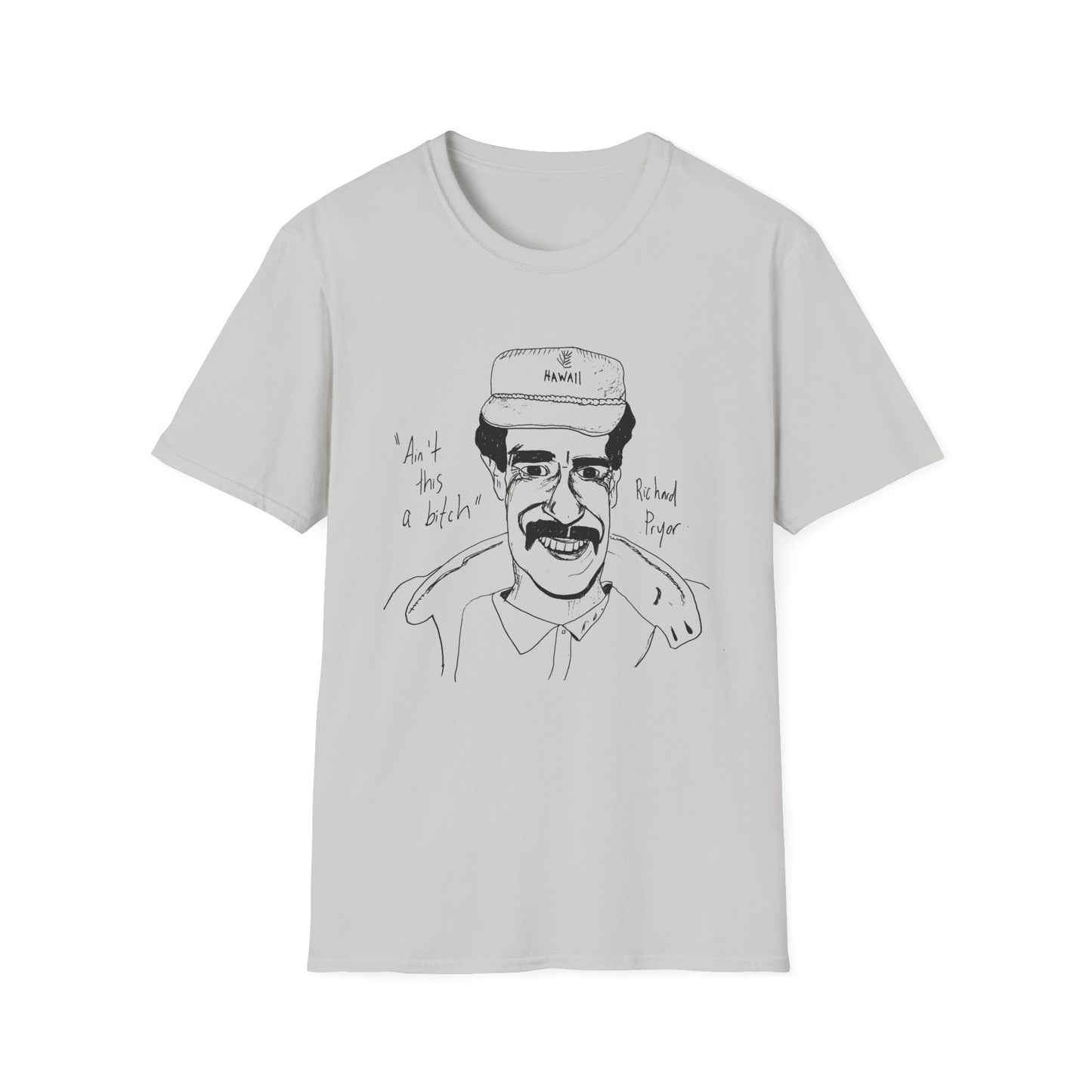 fan art and original drawing of a popular 1980s comedian ain't this a bitch tshirt