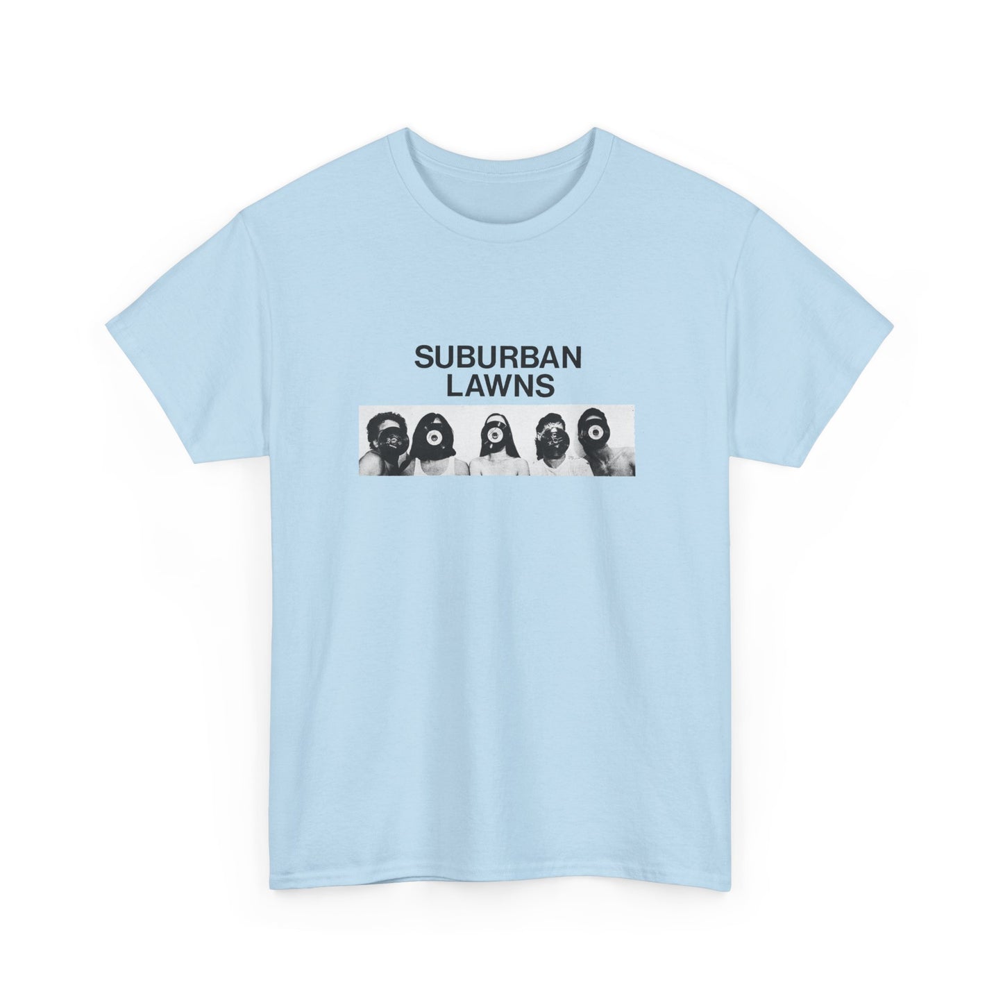 1970s california punk band suburban lawns photo tshirt
