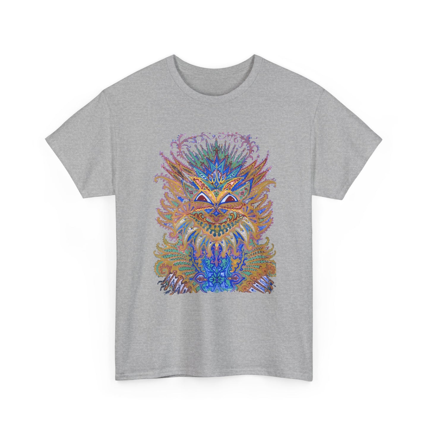 early 1900's louis wain anthropomorphized cat painting psychedelic cat design tshirt