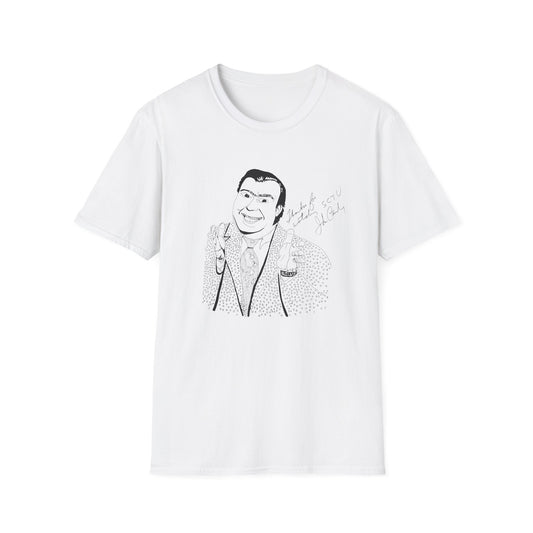 original drawing john candy with john candy's signature thanks for watching sctv tshirt