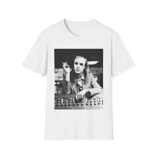 brian eno smoking at the console tshirt (multiple colors)