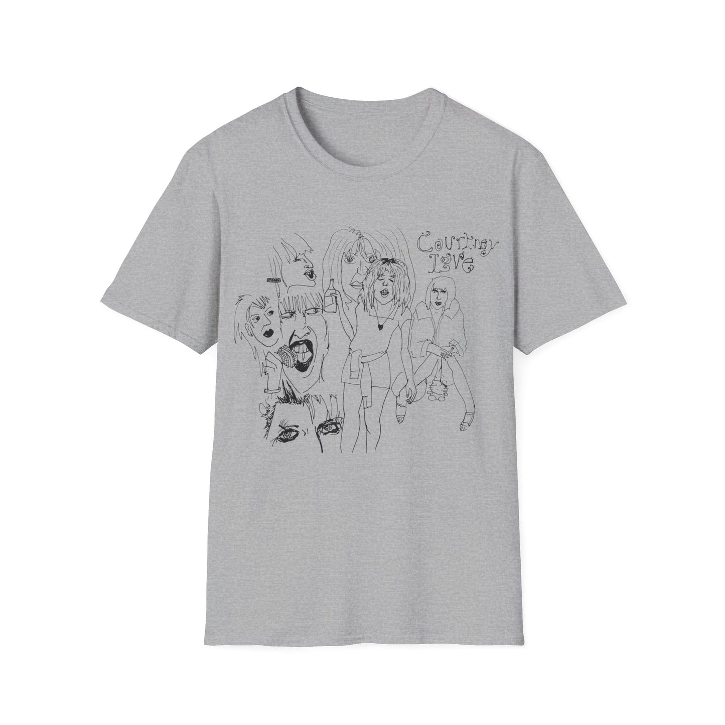 original drawing, courtney love collage tshirt