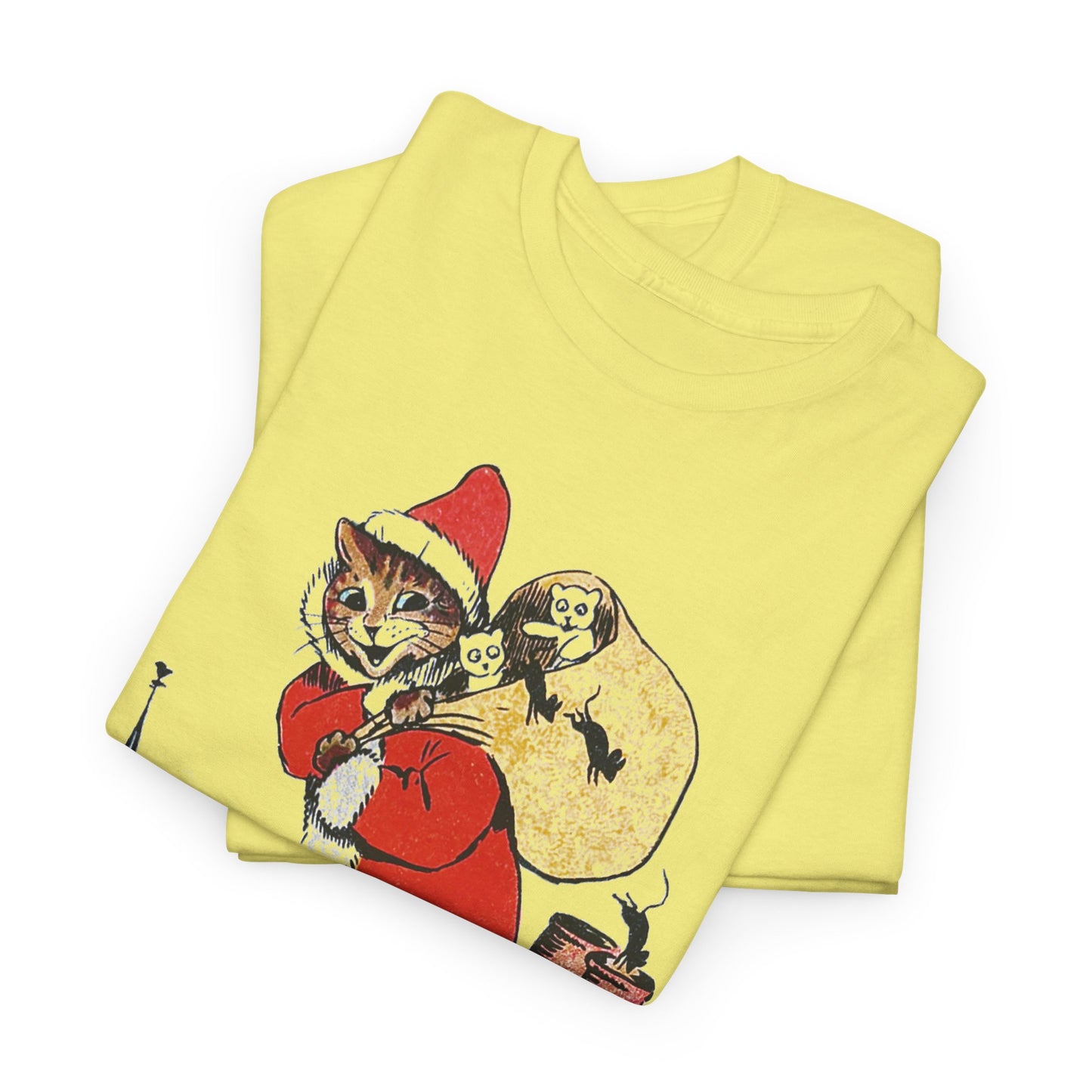 louis wain santa claus cat tshirt