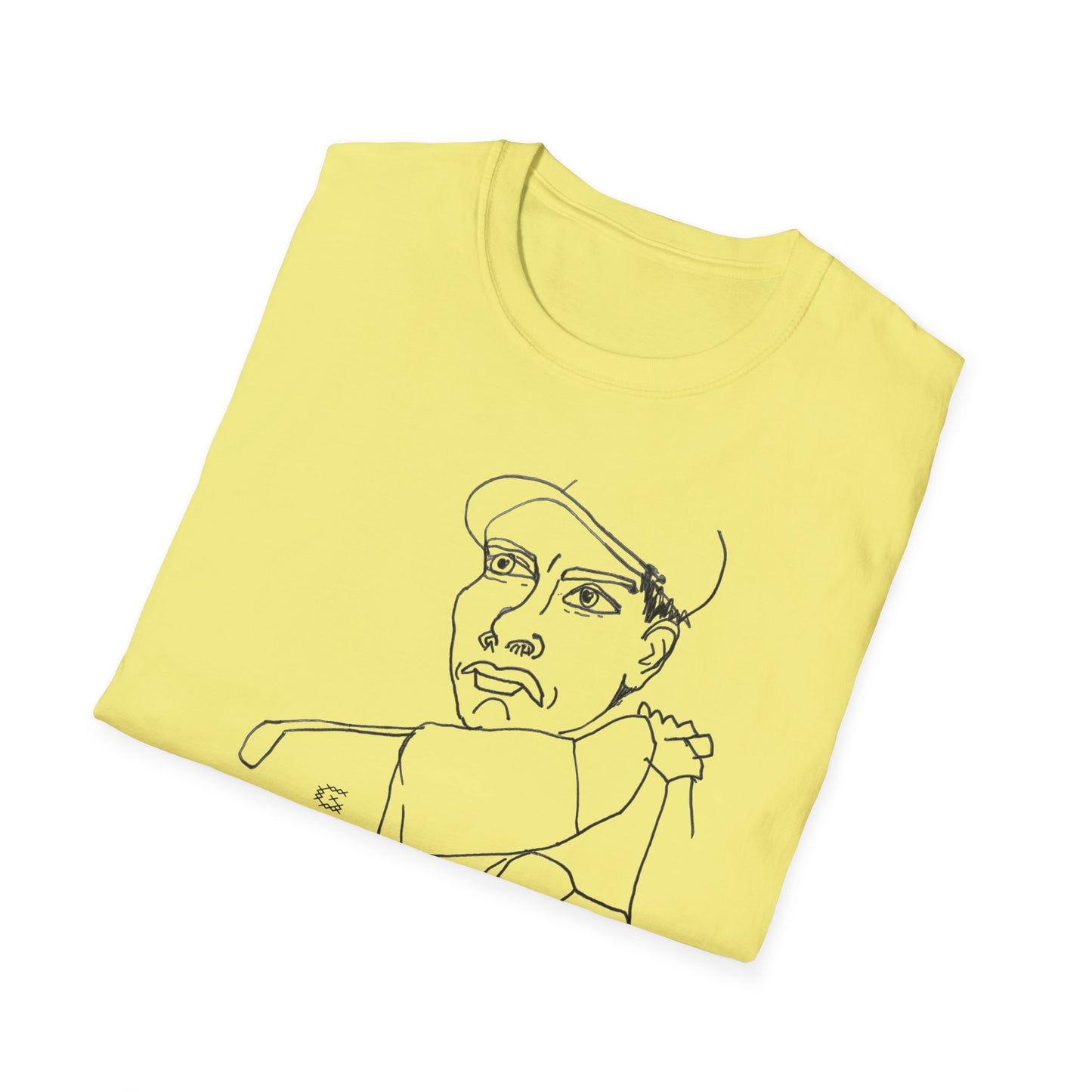 original drawing of a golfing man tshirt reads "golf sucks" maybe it does maybe it doesn't