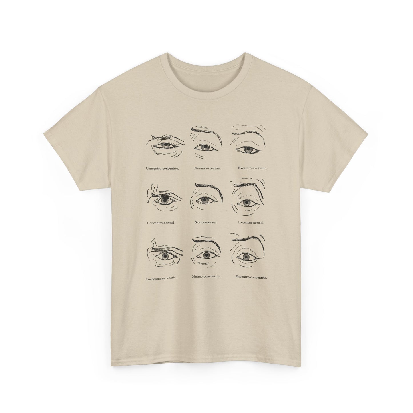1886 human eye expressions chart tshirt