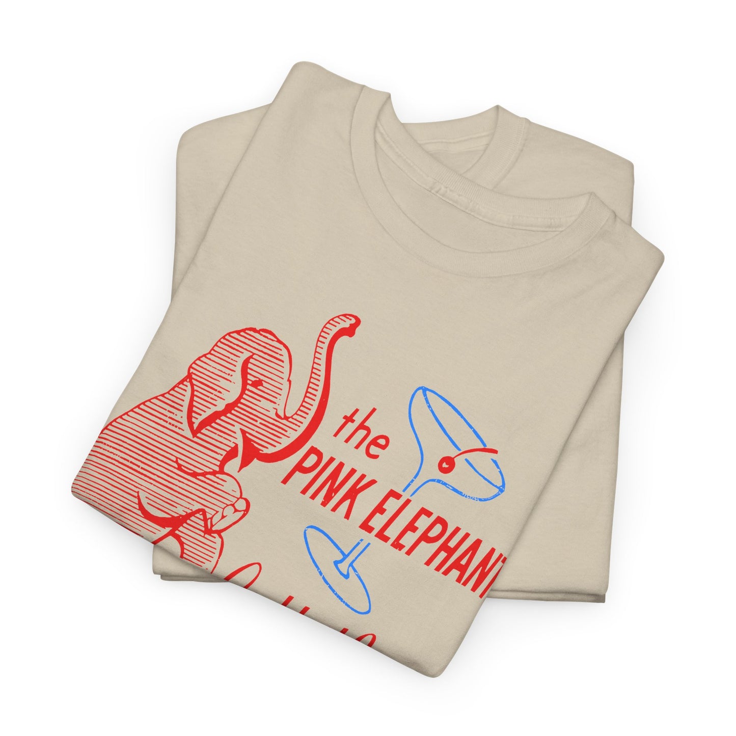 the pink elephant lounge air conditioned cocktail lounge vintage graphic custom edit tshirt
