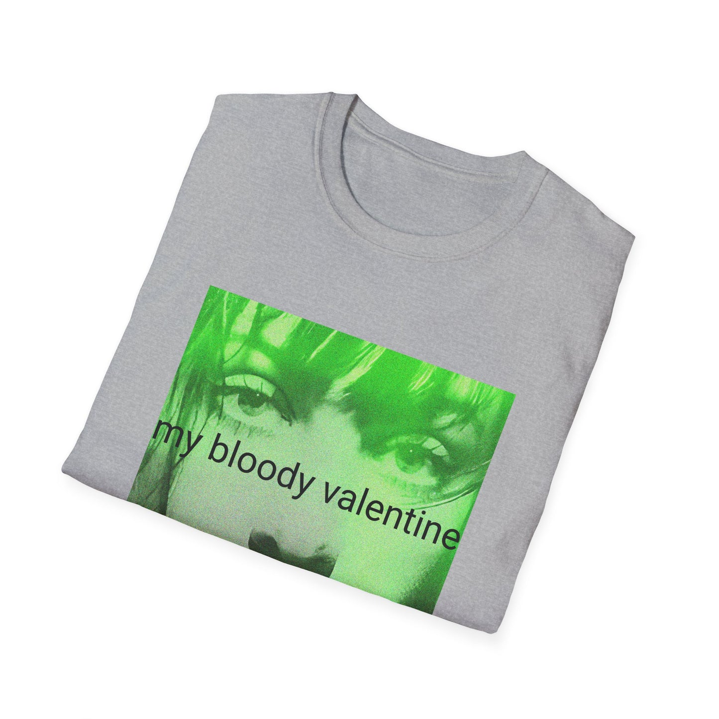 my bloody valentine belinda butcher close up in green tshirt